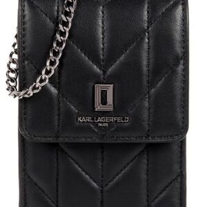 Karl Lagerfeld Black Quilted Phone Bag